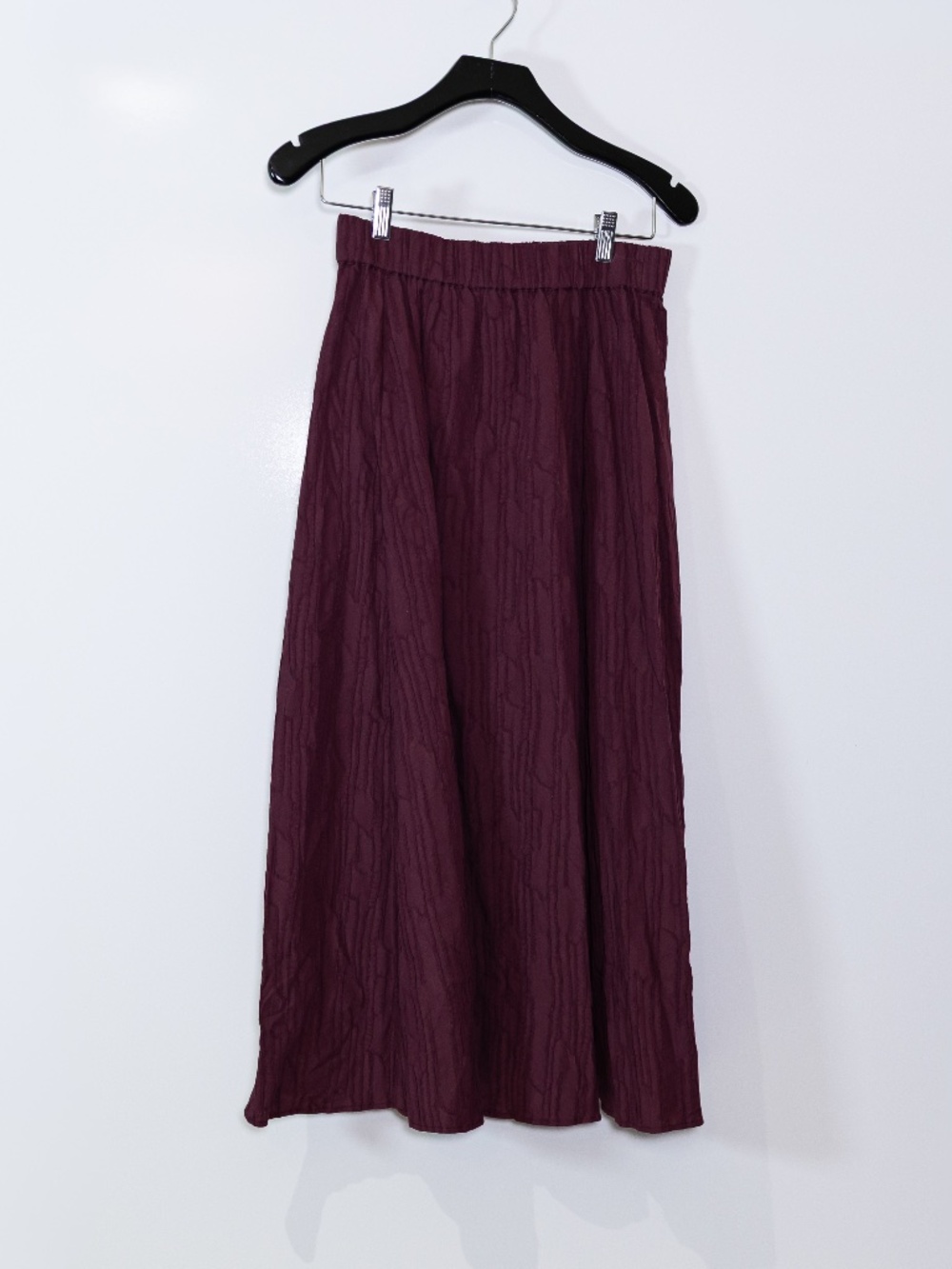 NEW Marie Oliver Sasha Pull On Stretch Waist A Line Midi Skirt Merlot XS